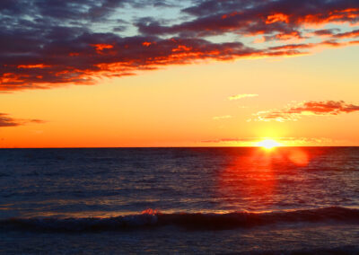 Photo of a sunset over lake Huron